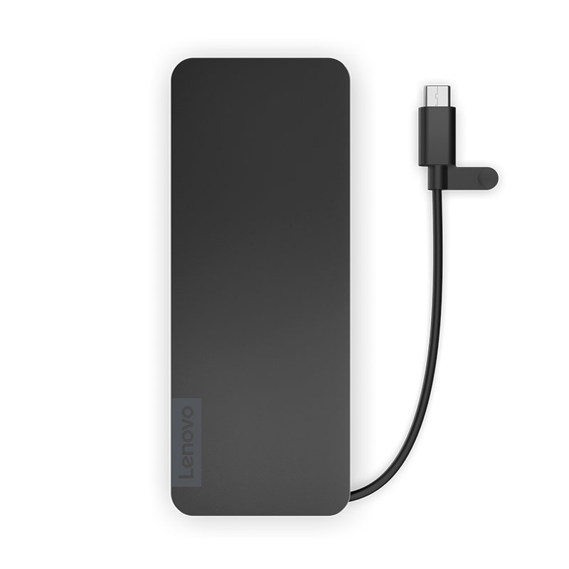 Hub de puertos portatil Lenovo, delgado, Interfaz: USB-C, Color Eclipse Black (Negro) - Image 2