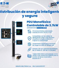 PDU para Rack Eaton Monofásico Controlable de 3.7kW, 24 tomas controlables individualmente