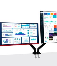 Rack para 2 monitores de 22" a 32" / Brazo soporte TEROS TE-7114