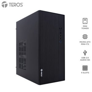 case teros te-1035s, mini tower atx, 250 w, usb 3.0 / 2.0, audio hd, negropresen