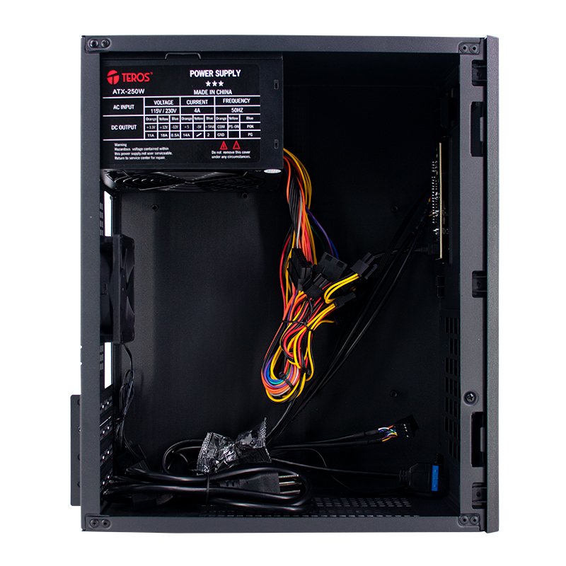 case con fuente teros te-1035s, mini tower, micro-atx / mini-itx, usb, audio, 250w[@@ - Image 3