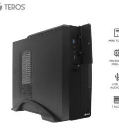 case teros te-1039s, slim, 250 w, usb 3.0 / usb 2.0, audio hd, dvd, negropresent