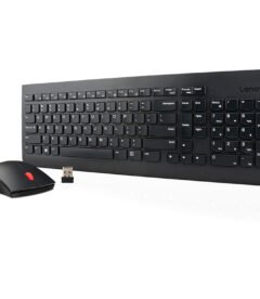 teclado + mouse lenovo, inalámbrico, color negro,(kit combo)conexión por recepto