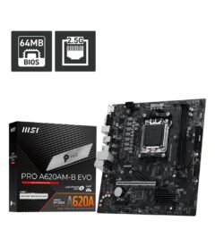 motherboard msi pro a620am-b evo, chipset amd a620a, socket am5, hdmi, vga, matx