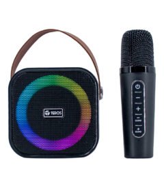 parlante karaoke inalámbrico teros te-6013n, bt 5.4, 10w, 1800mah, usb, luces rgb[@@@