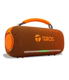 parlante inalámbrico teros vibe vb-6049or, bt 5.3, 60w, 4000mah, usb, luces rgbp