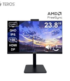 monitor plano teros te-2416cs, 23.8 qhd ips, 100hz, 1ms, hdmi, dp, cámara, micrófono