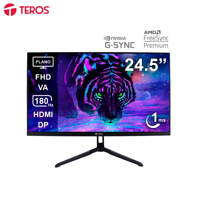 monitor plano gaming teros te-2475g, 24.5 fhd va, 180hz, 1ms, hdmi, dp, audio out[@@