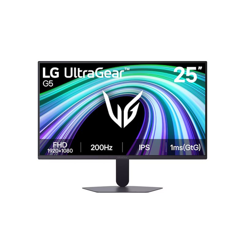 monitor lg ultragear g5 25g523b, 24.5”/fhd/ips/200hz/hdmi/dp/salida_auriculares (3.5m