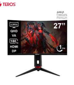 monitor curvo gaming teros te-2767g 27, qhd va, 180hz, 1ms, hdmi, dp, audio out