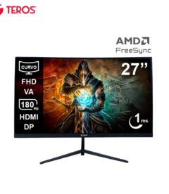 monitor curvo gaming teros te-2787g, 27 fhd va, 180hz, 1ms, hdmi, dp, audio out