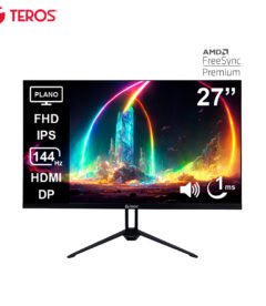 monitor plano teros te-2714s, 27 fhd ips, 144hz,1ms, hdmi, dp, audio out, parlantes[