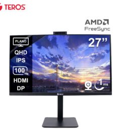 Monitor Plano Corporativo TEROS TE-2715CS, QHD IPS, 100Hz, HDMI, DP, Audio Out, Cámara 5MP