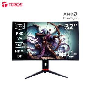 monitor teros te-3215g, 31.5 va, 165hz, 1920x1080, full hd, hdmi,dp, speakerrel