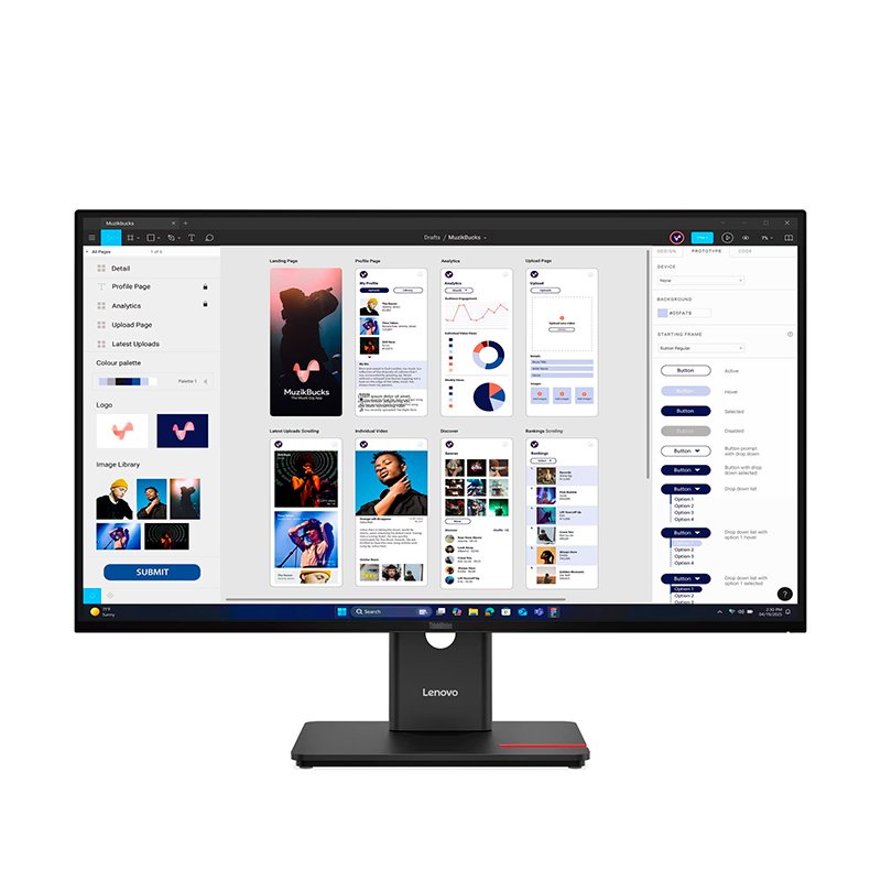 monitor plano lenovo thinkvision t32ud-40, 31 wled uhd/ips/hdmi/dp/usb-c/usb-a/rj45[