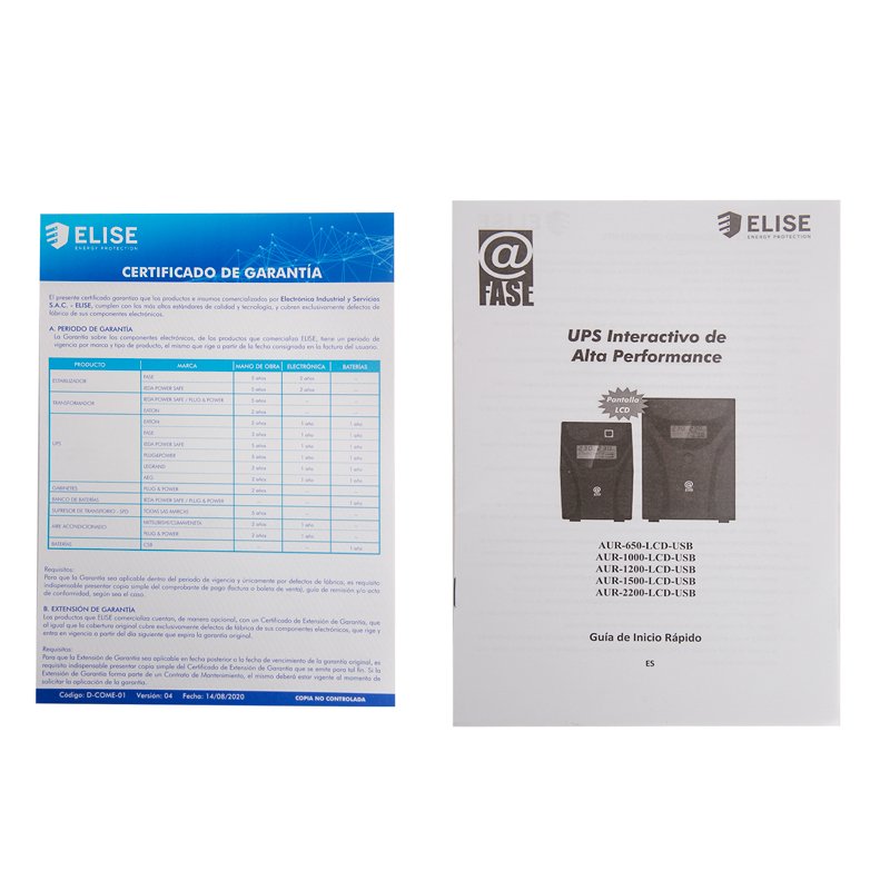 UPS Interactivo Elise Fase, AUR-1500-LCD-USB, 1500 VA / 900 W, Puerto inteligente USB-HID. - Image 4