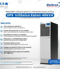 ups trifasico eaton 40kva, con 3 strings de baterias internas (3x32x9ah)el respa