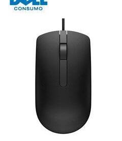 mouse óptico dell, negro, usb, 3 botones con rueda, 1000 ppp, presentación en caja.