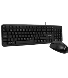 Kit Teclado y Mouse Teros TE4062N, USB, acabado elegante, Negro, Español, Óptico.