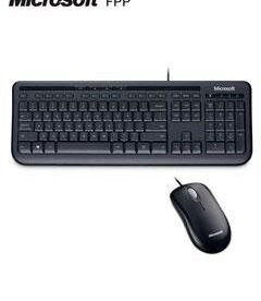 teclado microsoft wired desktop 600 + mouse óptico, usb, teclado en español, multimed