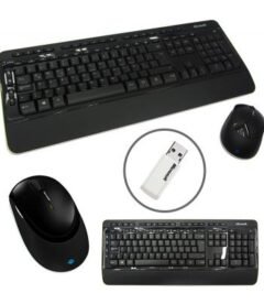Kit Teclado y Mouse inalámbrico Wireless Desktop 3050, Receptor USB, Negro, 2.4GHz.