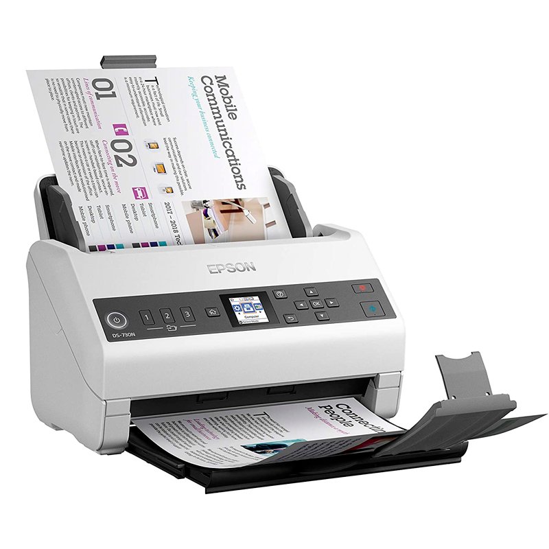 escáner epson ds-730n, usb 2.0, ethernet, alimentacion vertical, duplex a color.