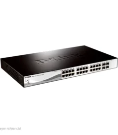 switch d-link dgs-1210-28p, capa 2, poe, 24 rj-45lan gbe, 4 puertos sfp, auto mdi/mdi