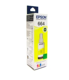 botella de tinta epson t664420, color amarillo, contenido 70ml, para impresoras epson