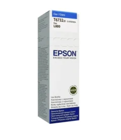botella de tinta epson 673 (t673220), color cian, contenido 70 ml, para impresora l80