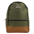 mochila teros te-acs9019, poliéster, notebook hasta 15.6, color verde militar + marr