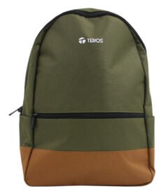 mochila teros te-acs9019, poliéster, notebook hasta 15.6, color verde militar + marr