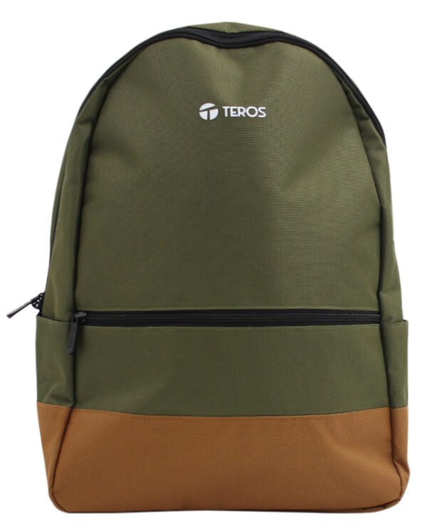 nbacte9021mg_1 mochila teros te-acs9019, poliéster, notebook hasta 15.6, color verde militar + marr