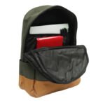 mochila teros te-acs9019, poliéster, notebook hasta 15.6, color verde militar + marr