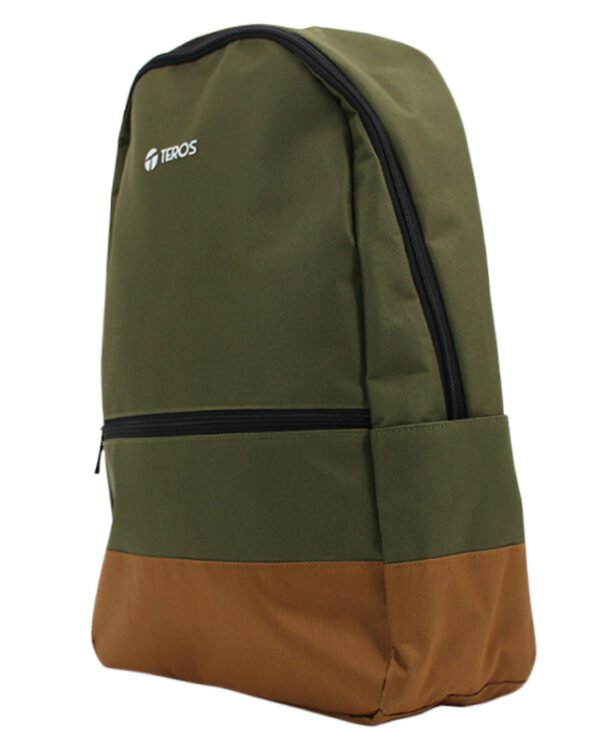 nbacte9021mg_3 mochila teros te-acs9019, poliéster, notebook hasta 15.6, color verde militar + marr